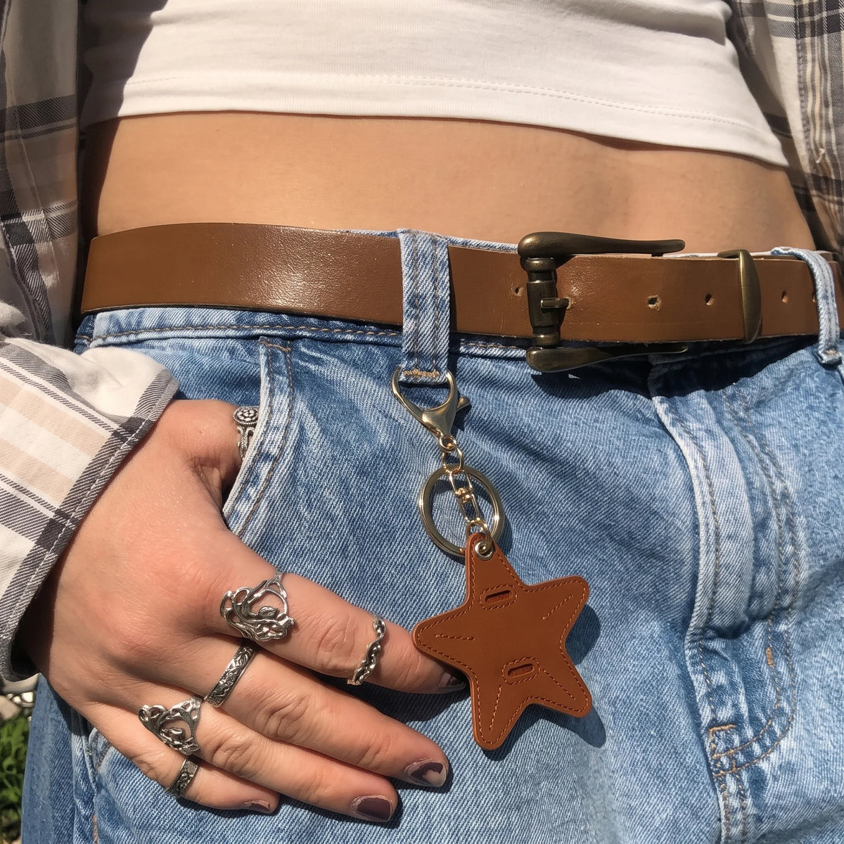 Brown Star Bag Charm