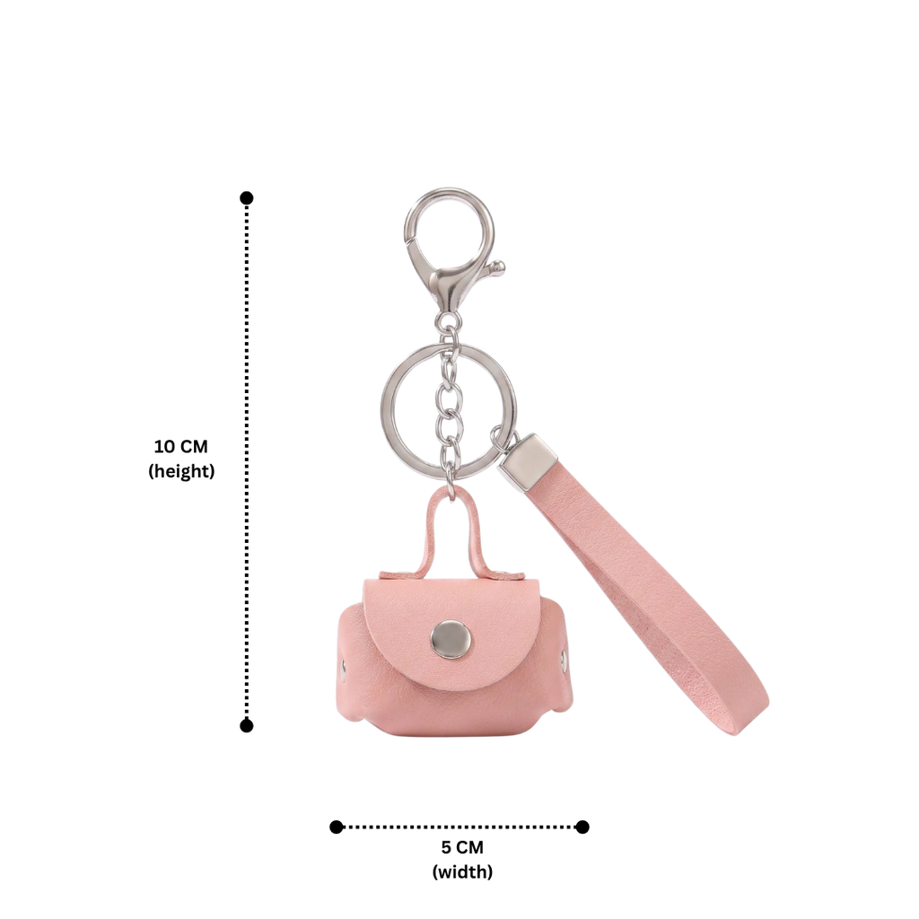 Minimalist Pink Mini Coin Pouch Bag Charm with Wrist Strap