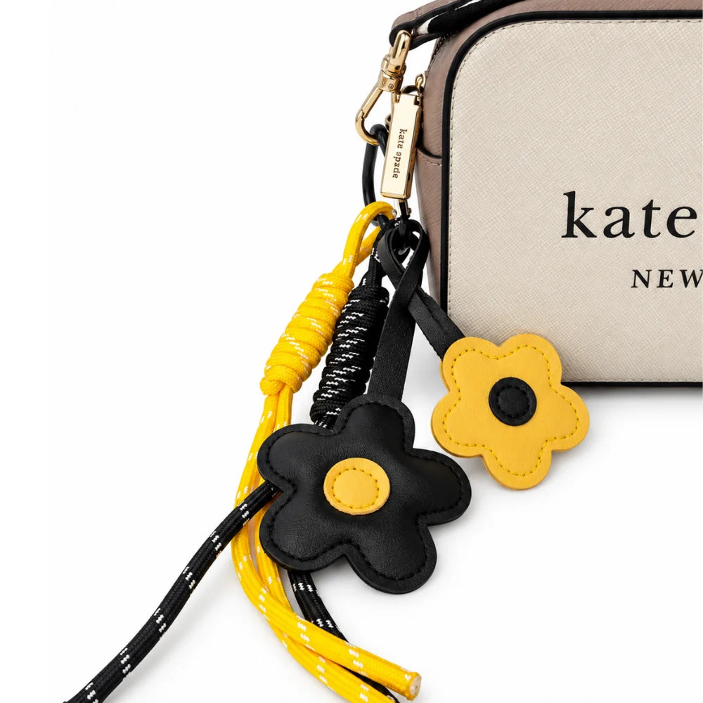 Black and Yellow Flower Bag Charm