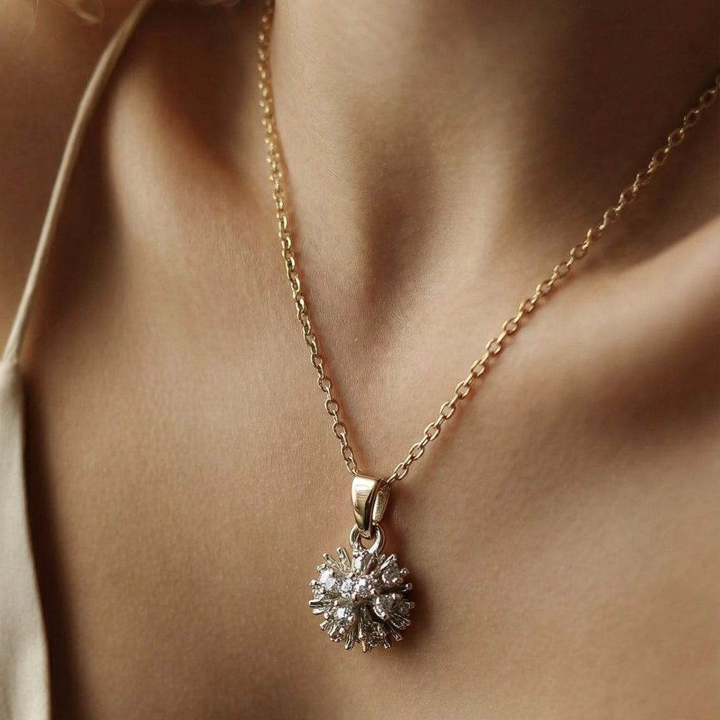 Dazzling Stone Flower Chain Pendant