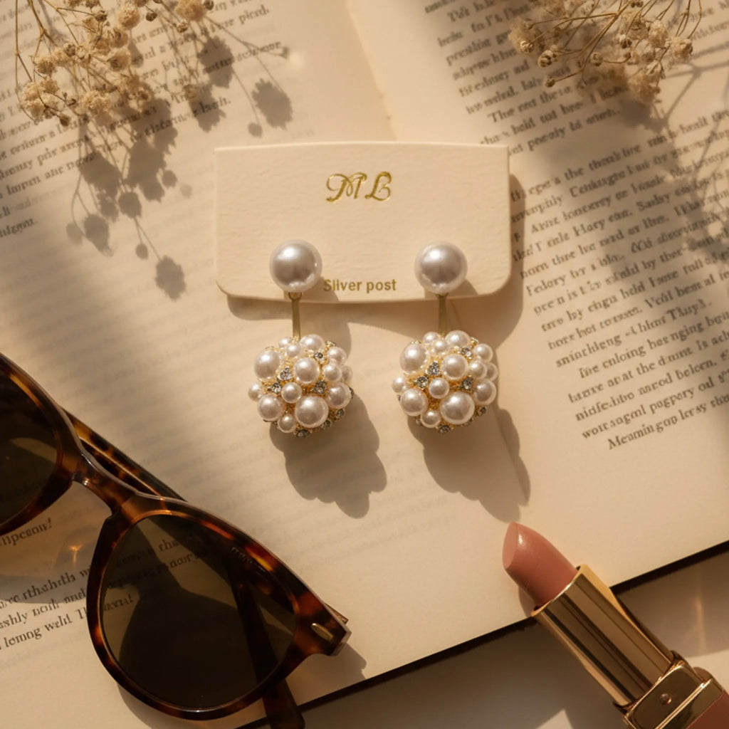 Pearl Cluster Earrings