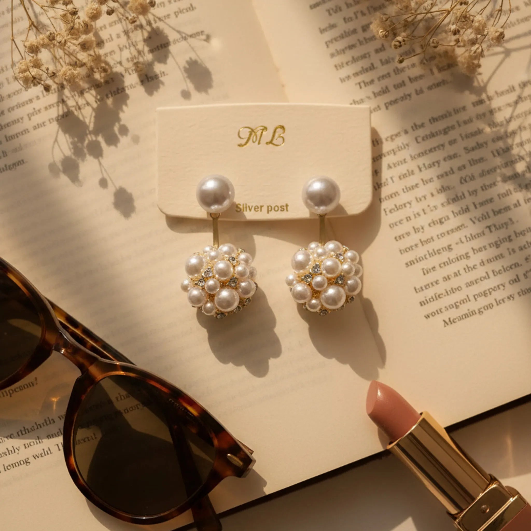 Pearl Cluster Earrings