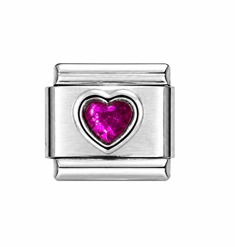 Pink Heart gold charm