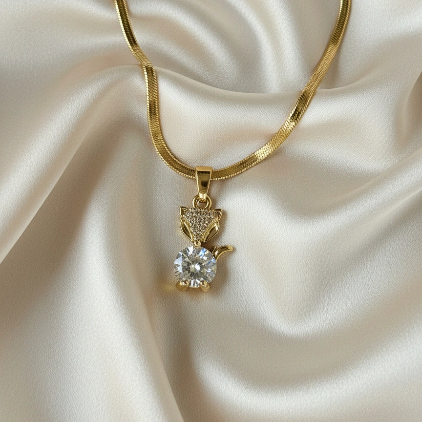 Golden Kitty Pendant