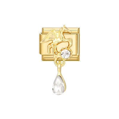 3D golden Pegasus motif positioned Gold Charm - Default Title
