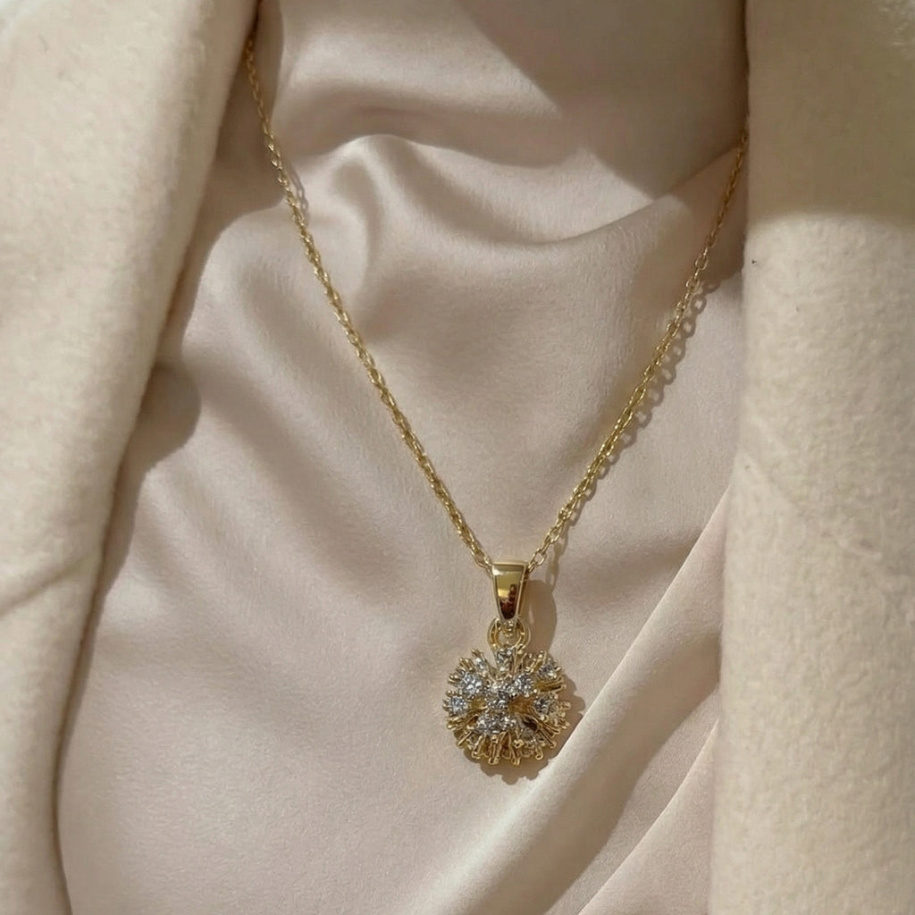 Dazzling Stone Flower Chain Pendant