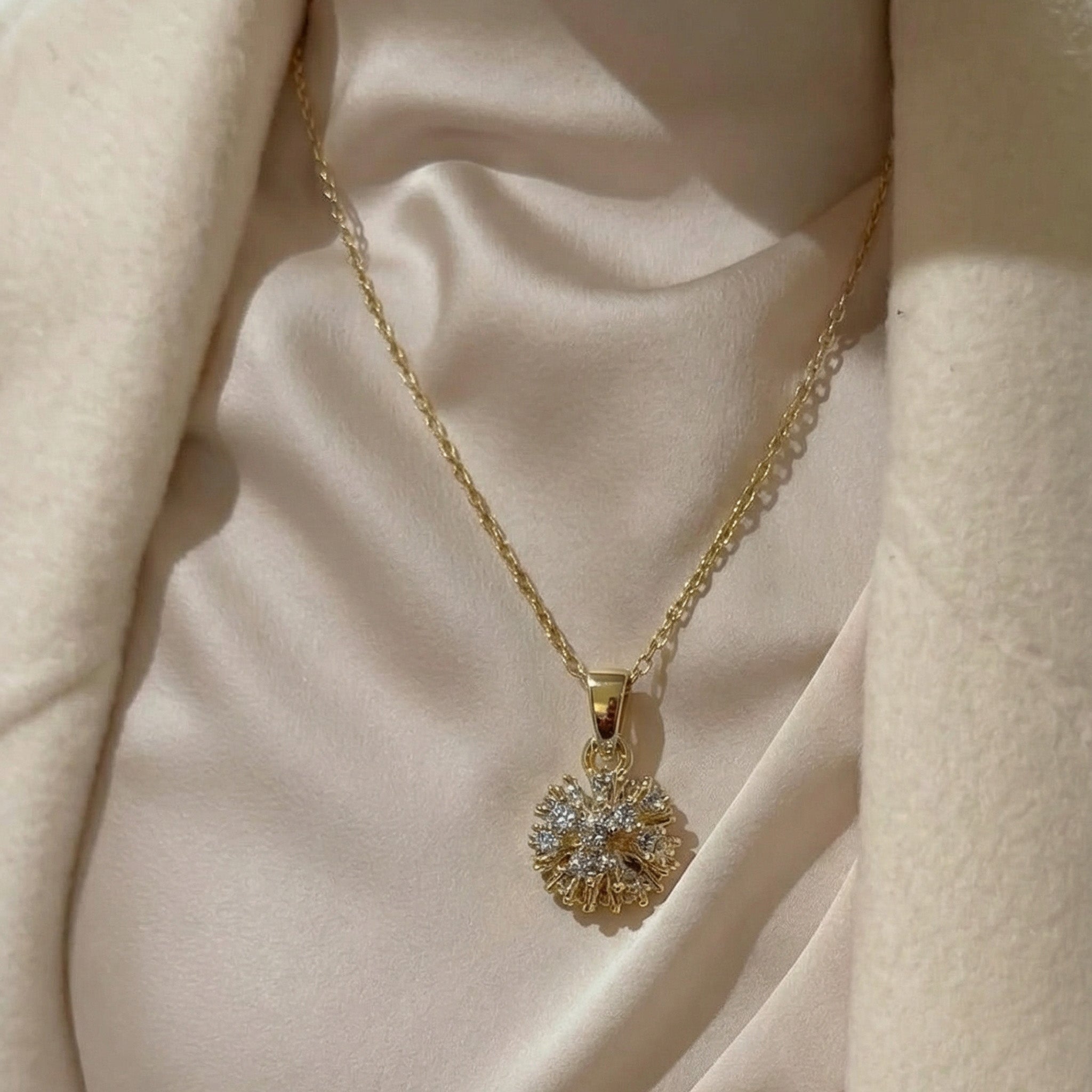 Dazzling Stone Flower Chain Pendant