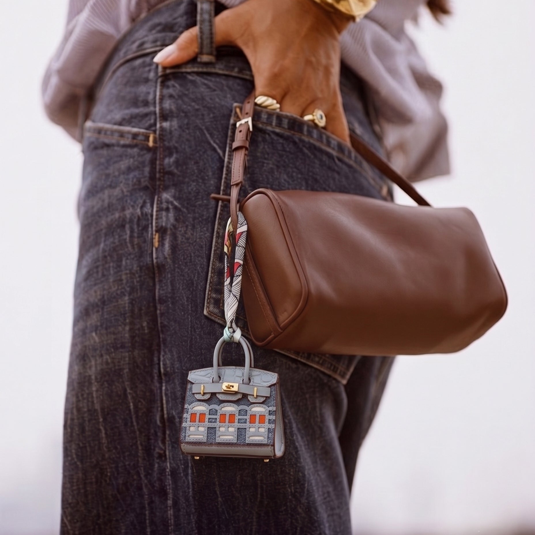 Slate Facade Bag Charm