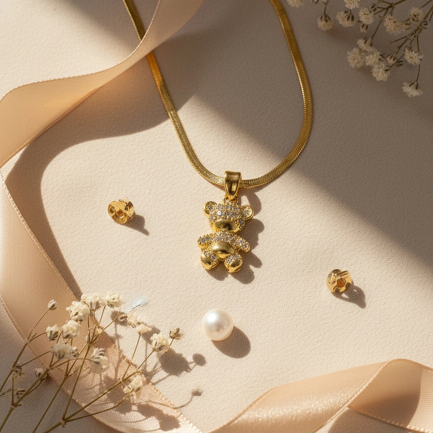 Golden Teddy Pendant