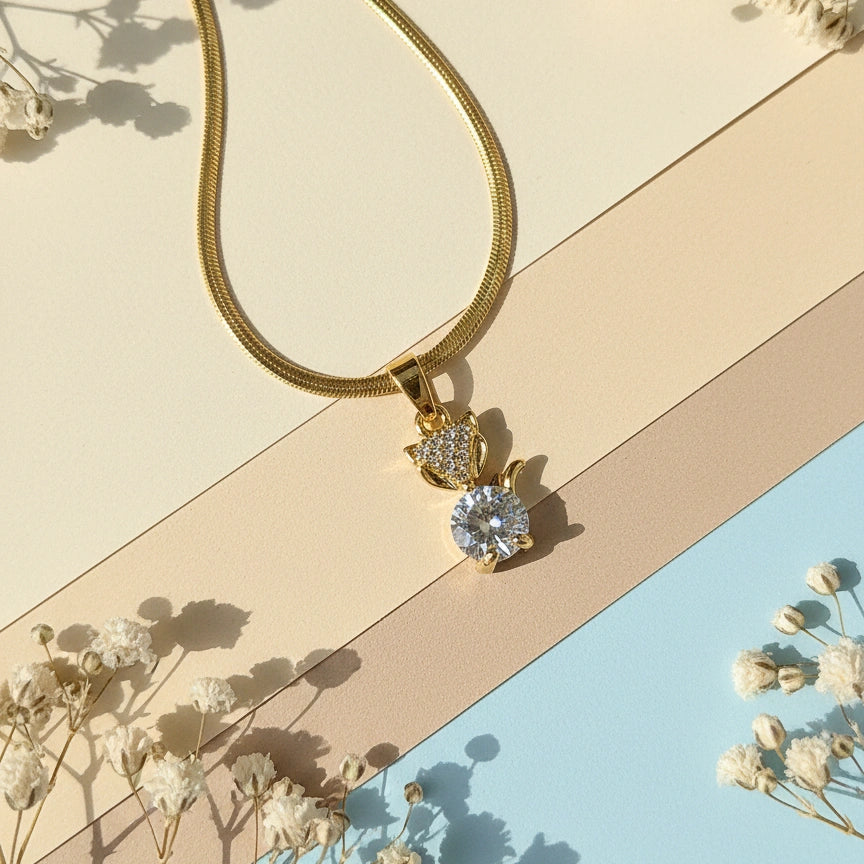 Golden Kitty Pendant