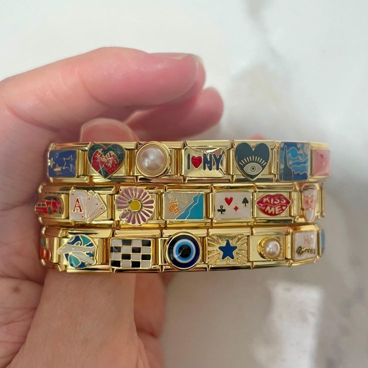 mens italian charm bracelets