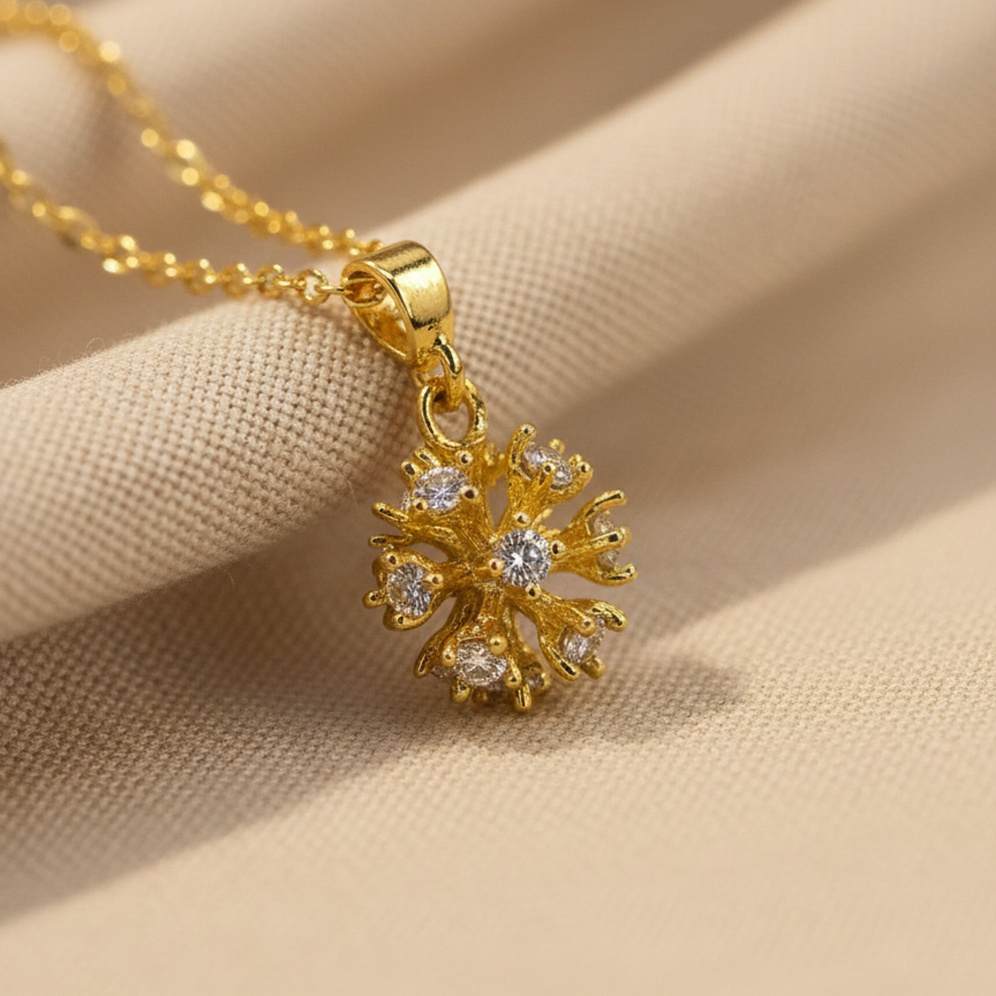 Dazzling Stone Flower Chain Pendant