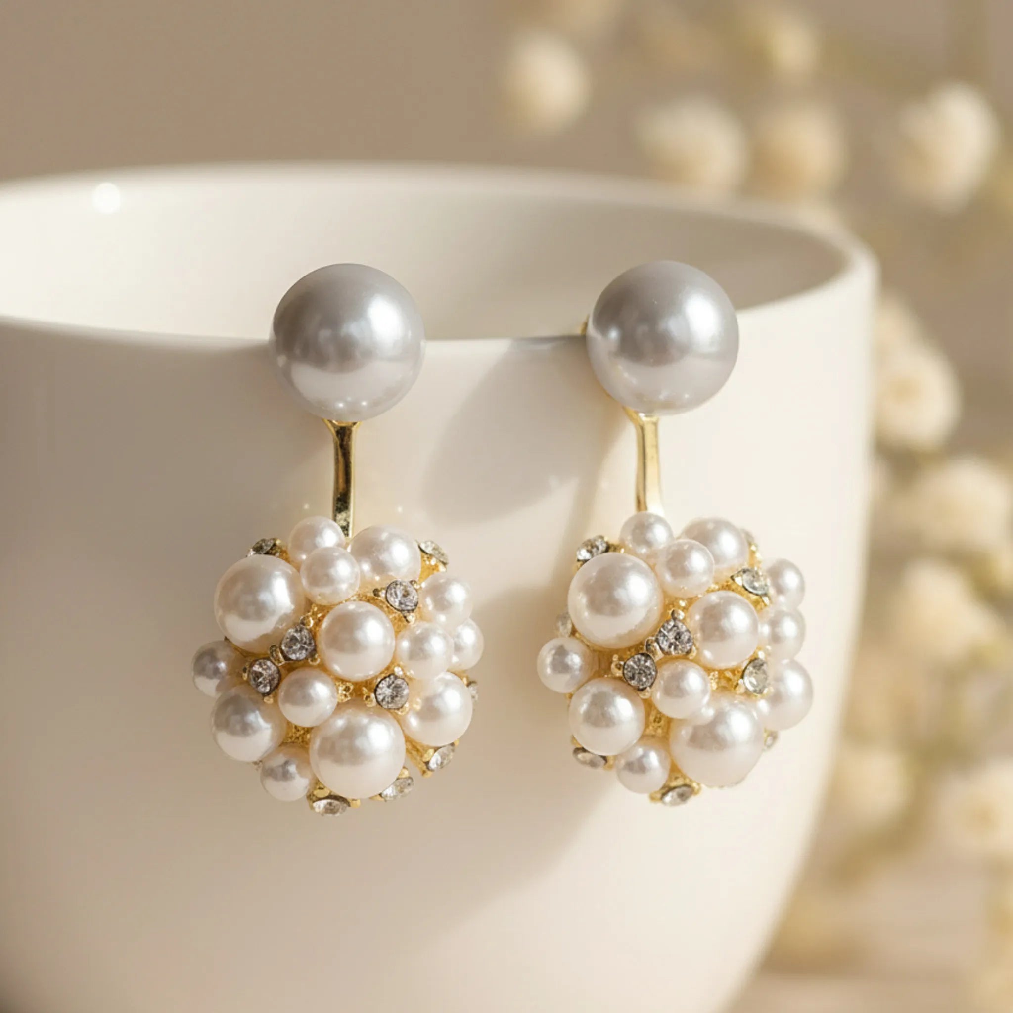 Pearl Cluster Earrings