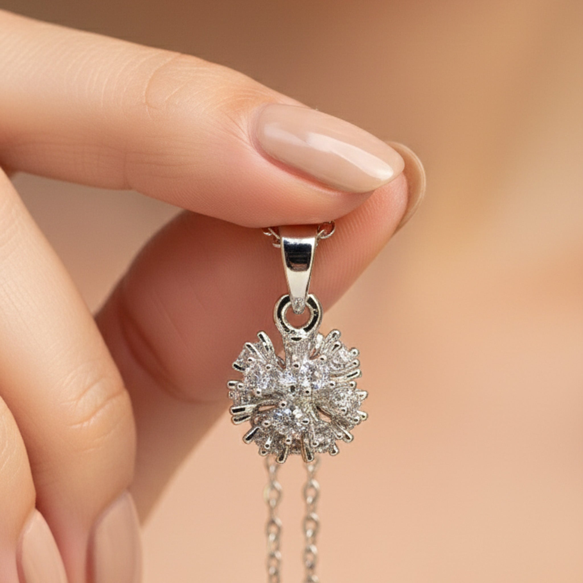 Dazzling Stone Flower Chain Pendant