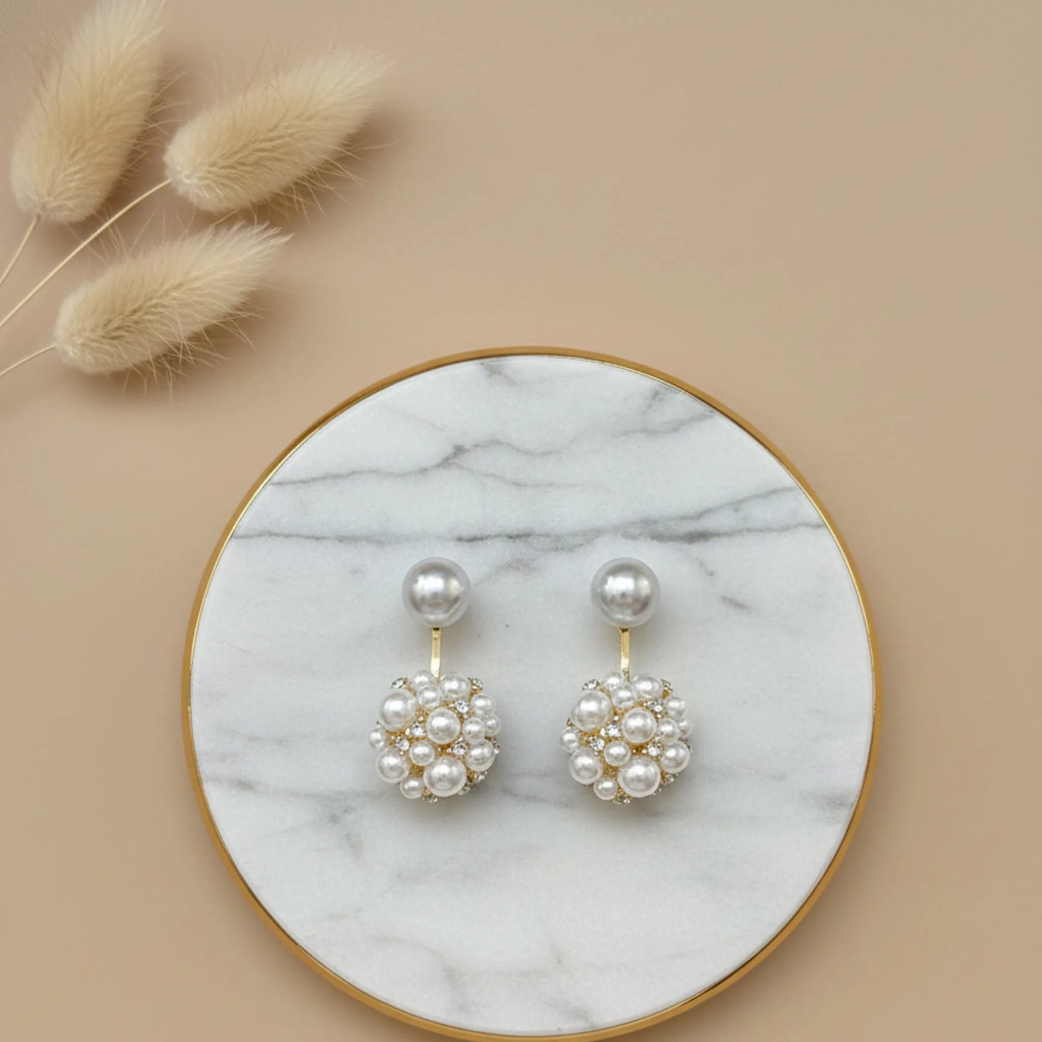 Pearl Cluster Earrings