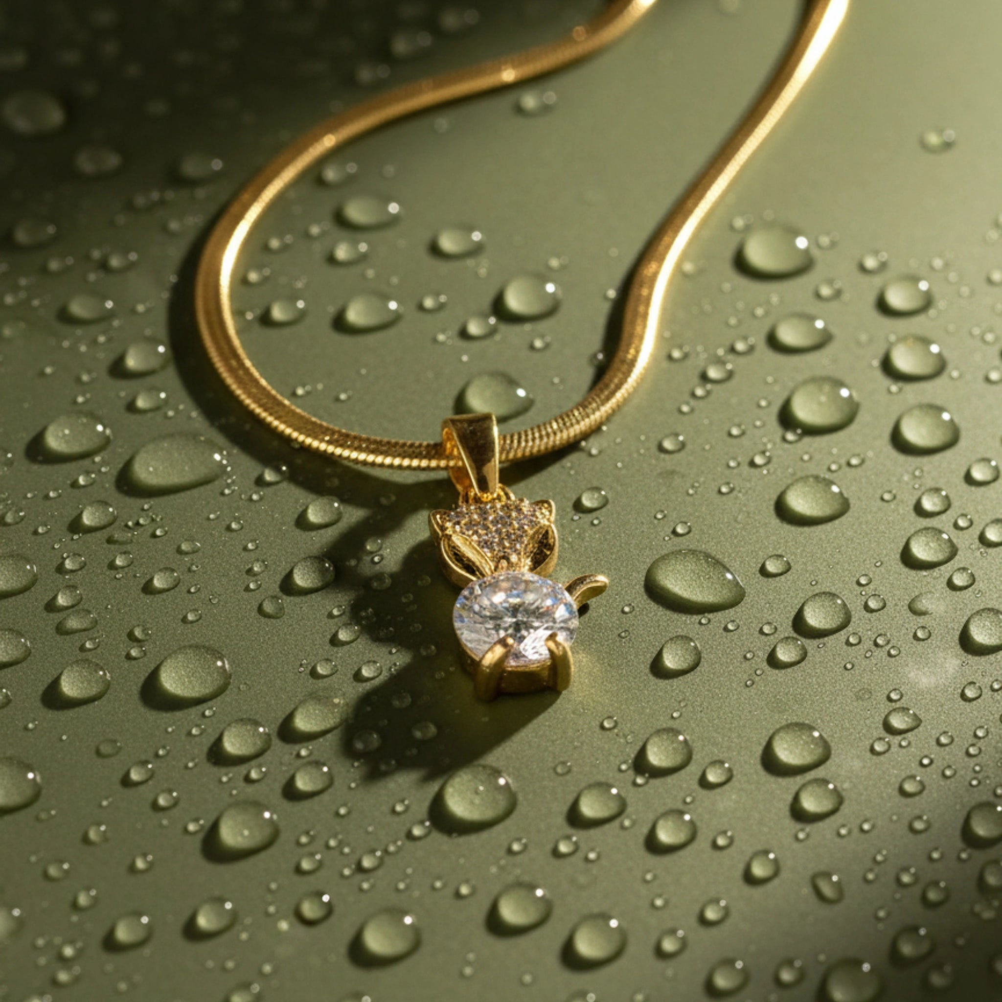 Golden Kitty Pendant