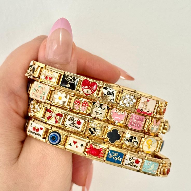 italian charm bracelet gold