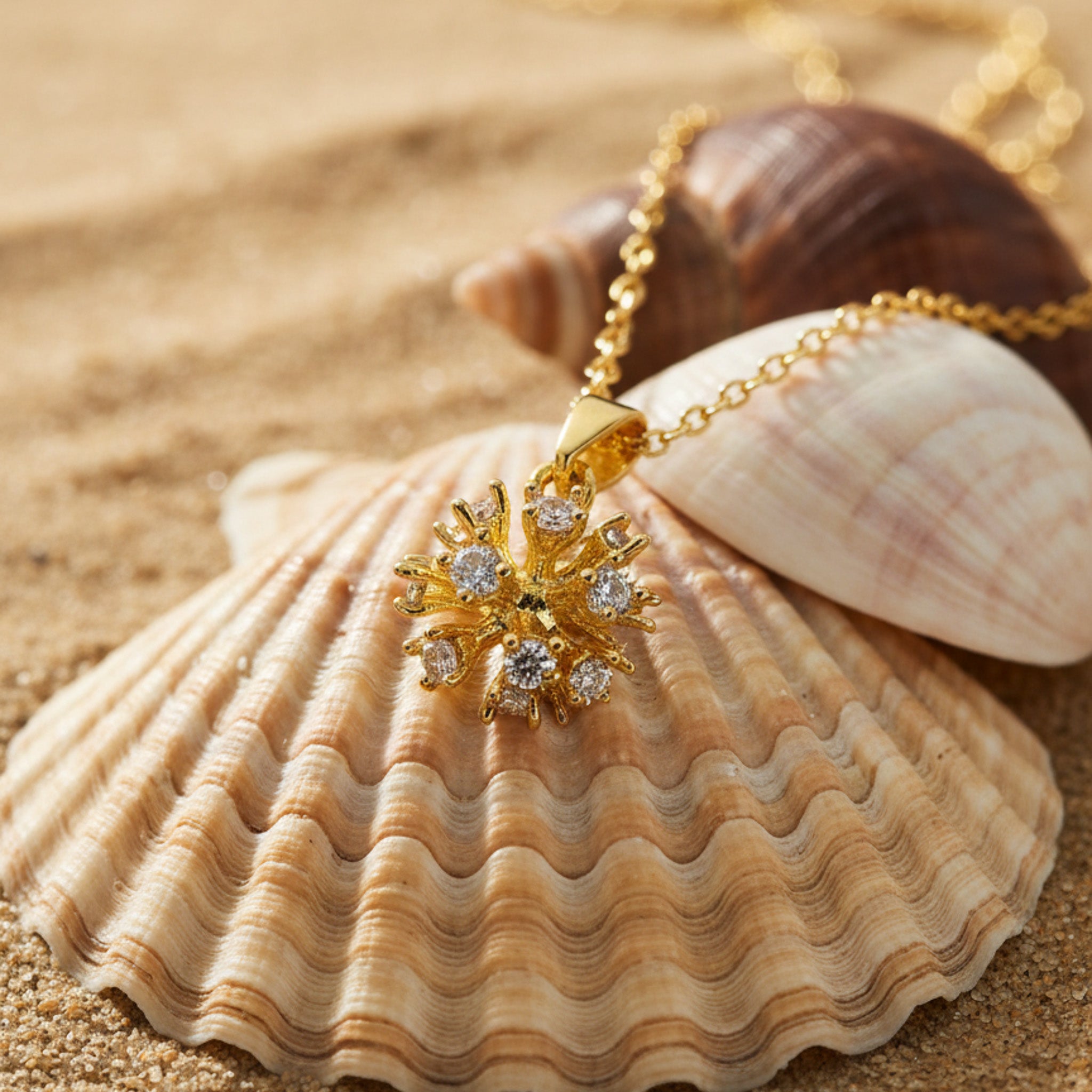 Dazzling Stone Flower Chain Pendant