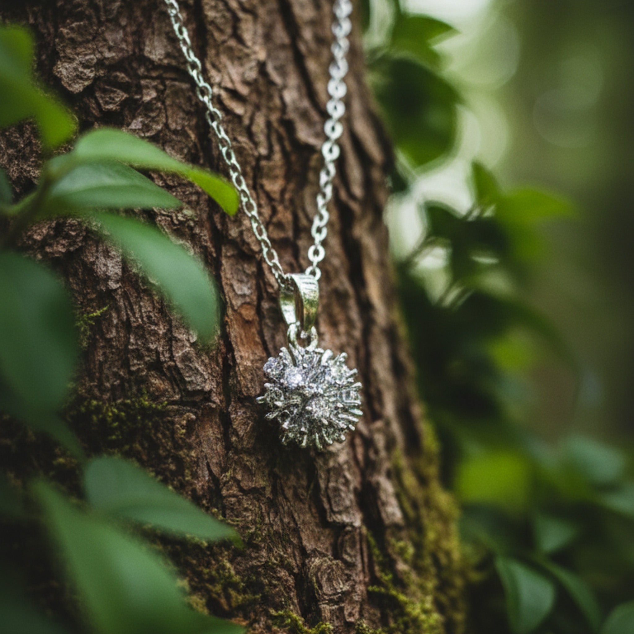 Dazzling Stone Flower Chain Pendant