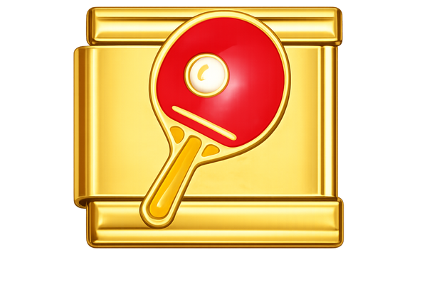 Table Tennis Paddle Silver Charm