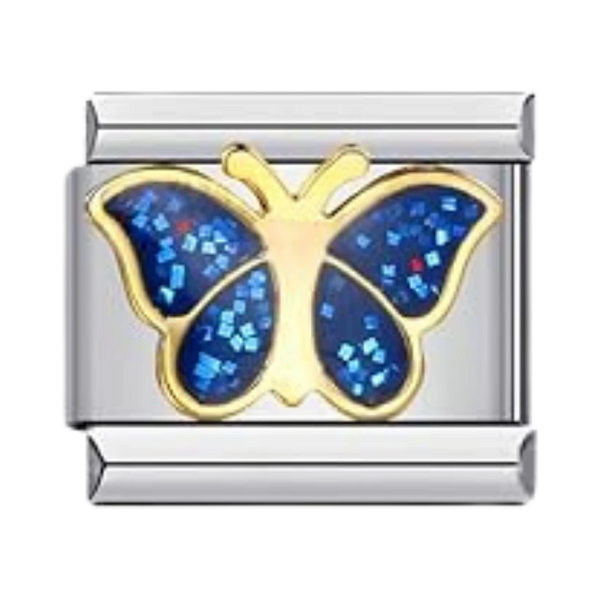 Blue Butterfly Silver Charm