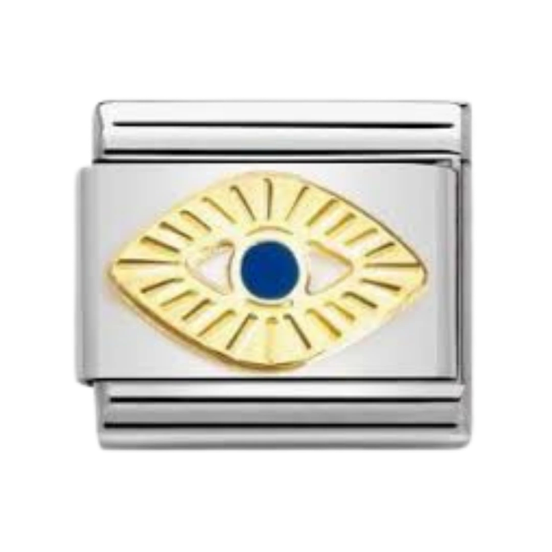 Blue Enamel Eye Silver Charm