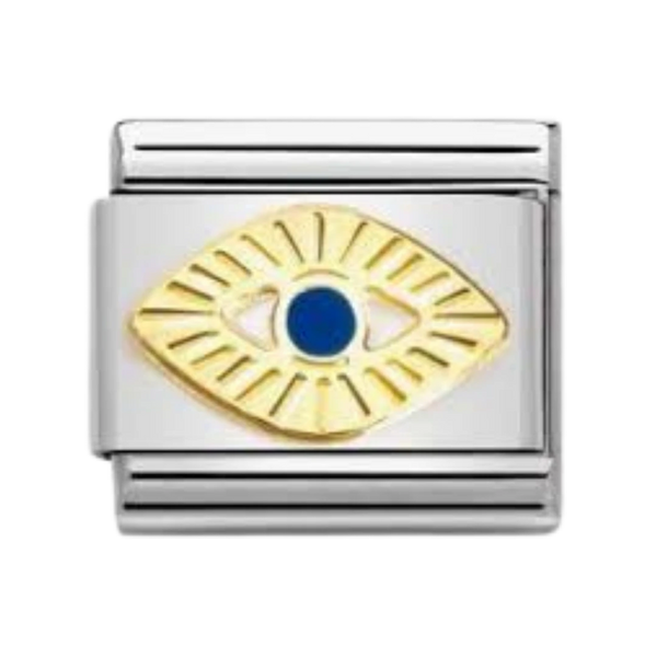 Blue Enamel Eye Silver Charm