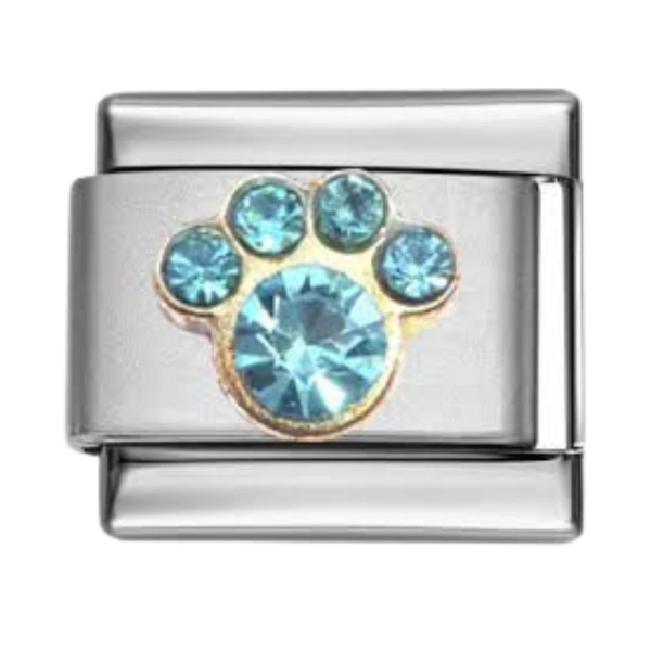 Blue Stone Pet Silver Charm