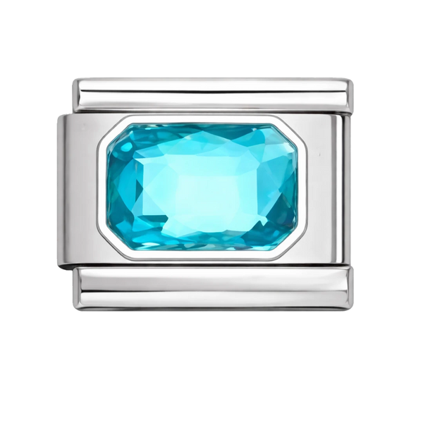 Blue Topaz Gemstone Silver Charm