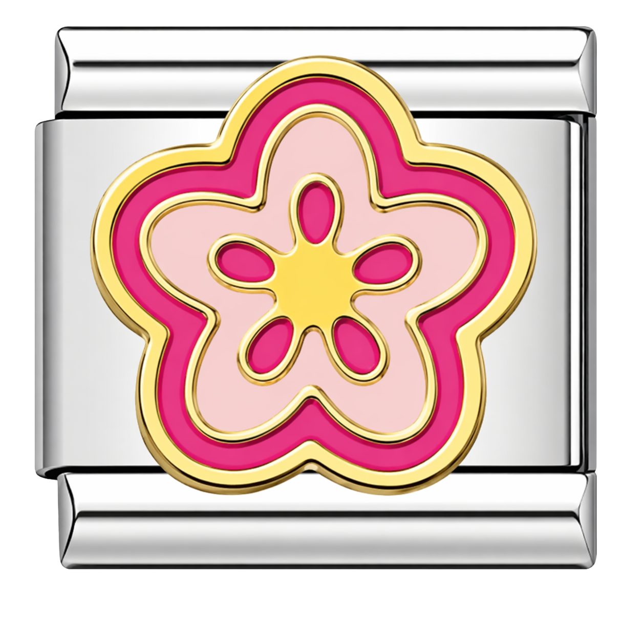 Vibrant Flower Silver Charm