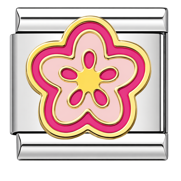 Vibrant Flower Silver Charm