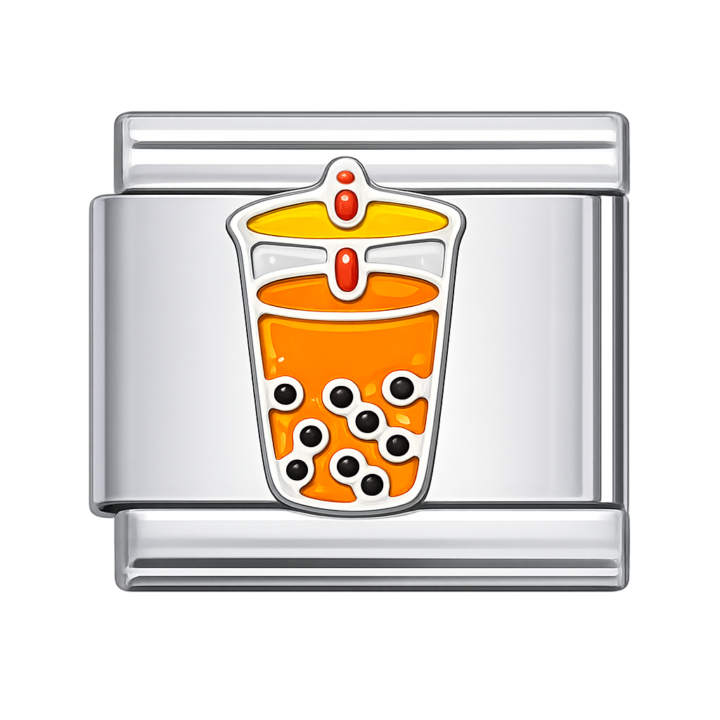 Boba Tea Silver Charm