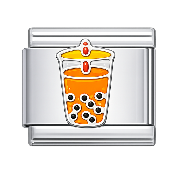 Boba Tea Silver Charm