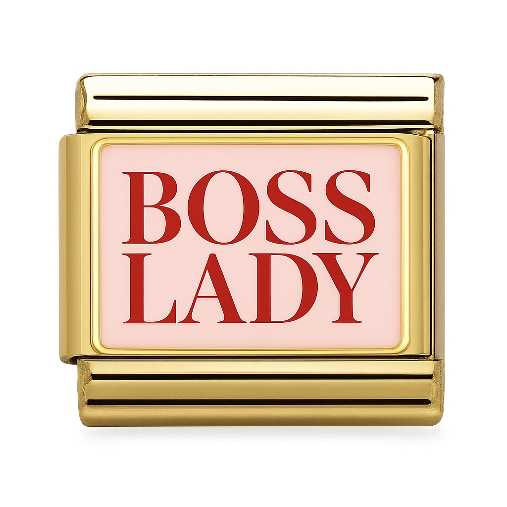 Boss Lady Pink Enamel Silver Charm