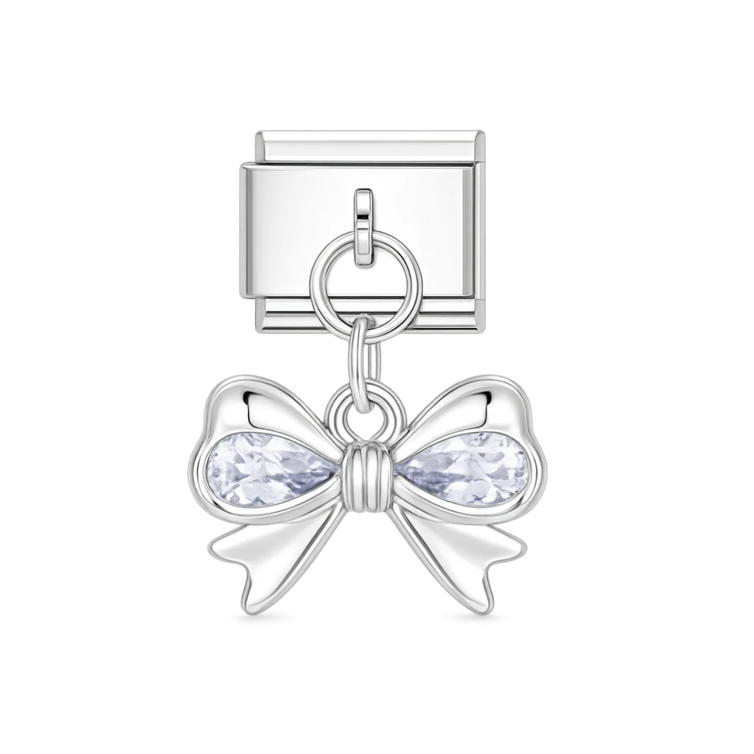 Bow Silver Charm