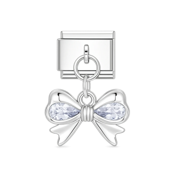 Bow Silver Charm