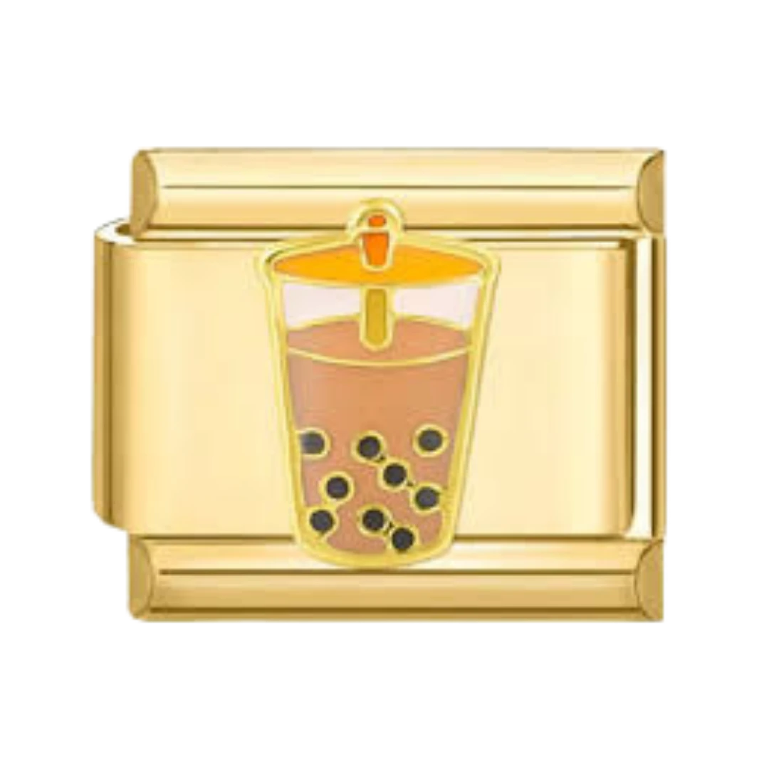 Boba Tea Silver Charm