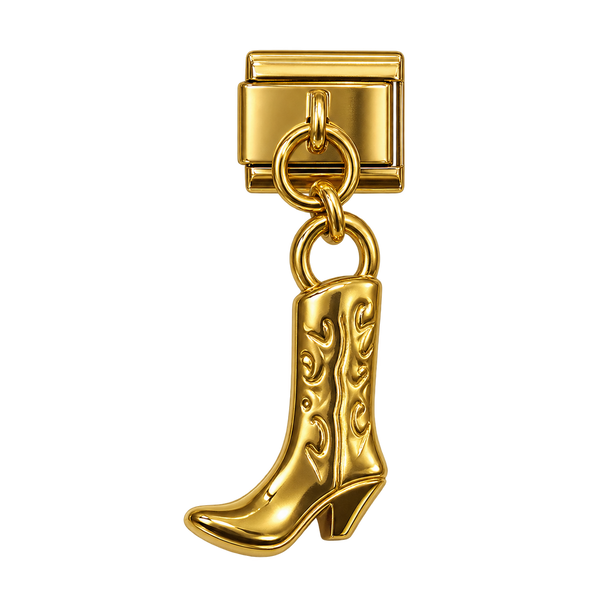 Cowboy Boot Dangle silver charm