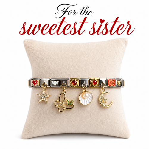 For the Sweetest Sister – Customisable Italian Charm Bracelet