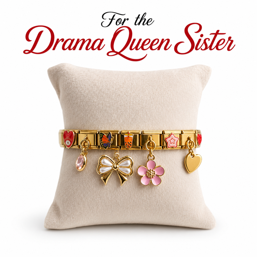 For the Drama Queen Sister – Customisable Italian Charm Bracelet