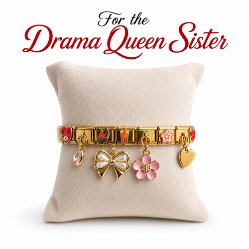 For the Drama Queen Sister – Customisable Italian Charm Bracelet