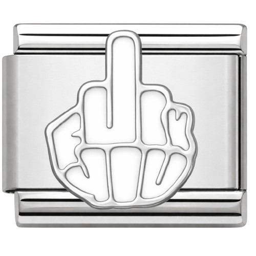 Middle Finger Silver Charm