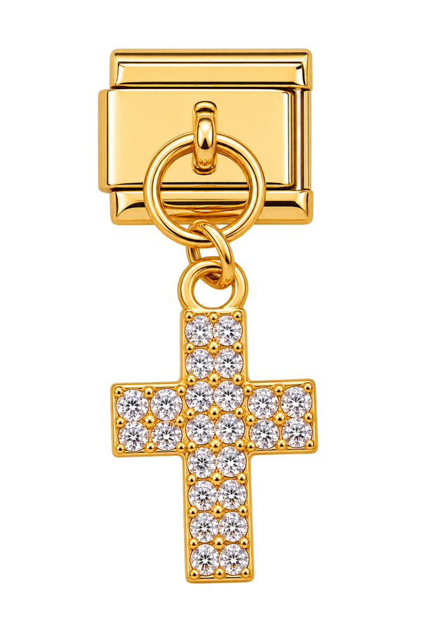 cross dangle gold charm