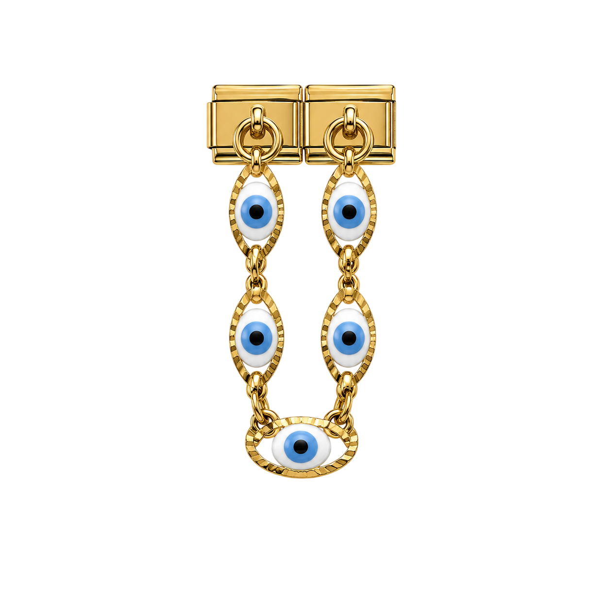 Golden Evil Eye Dangle Snap Charm