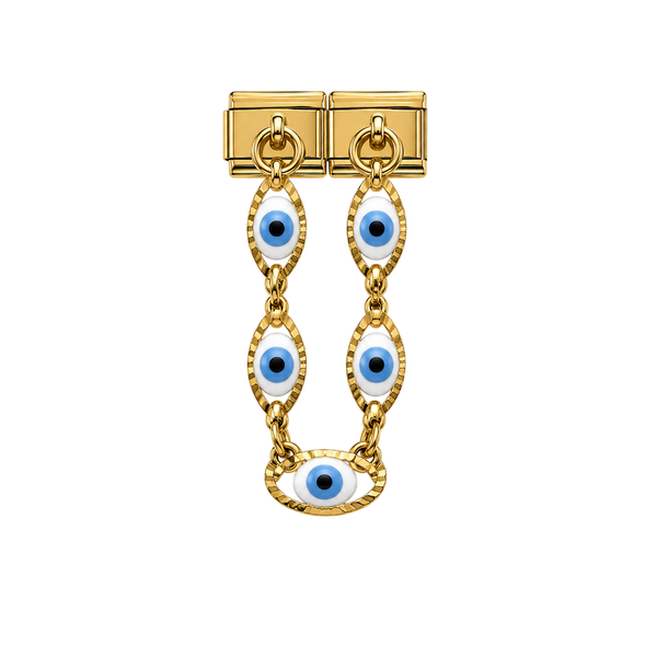 Golden Evil Eye Dangle Snap Charm