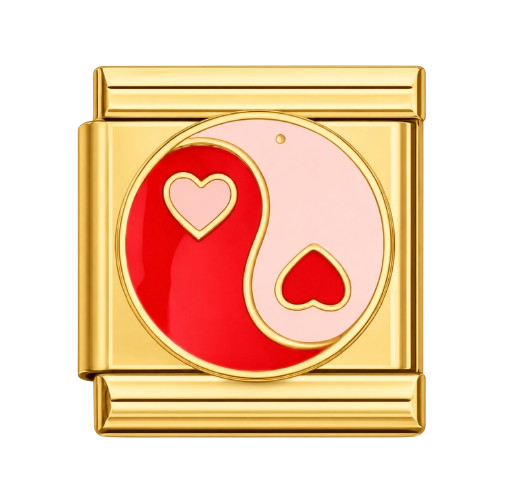 Yin Yang Pink Heart Charm