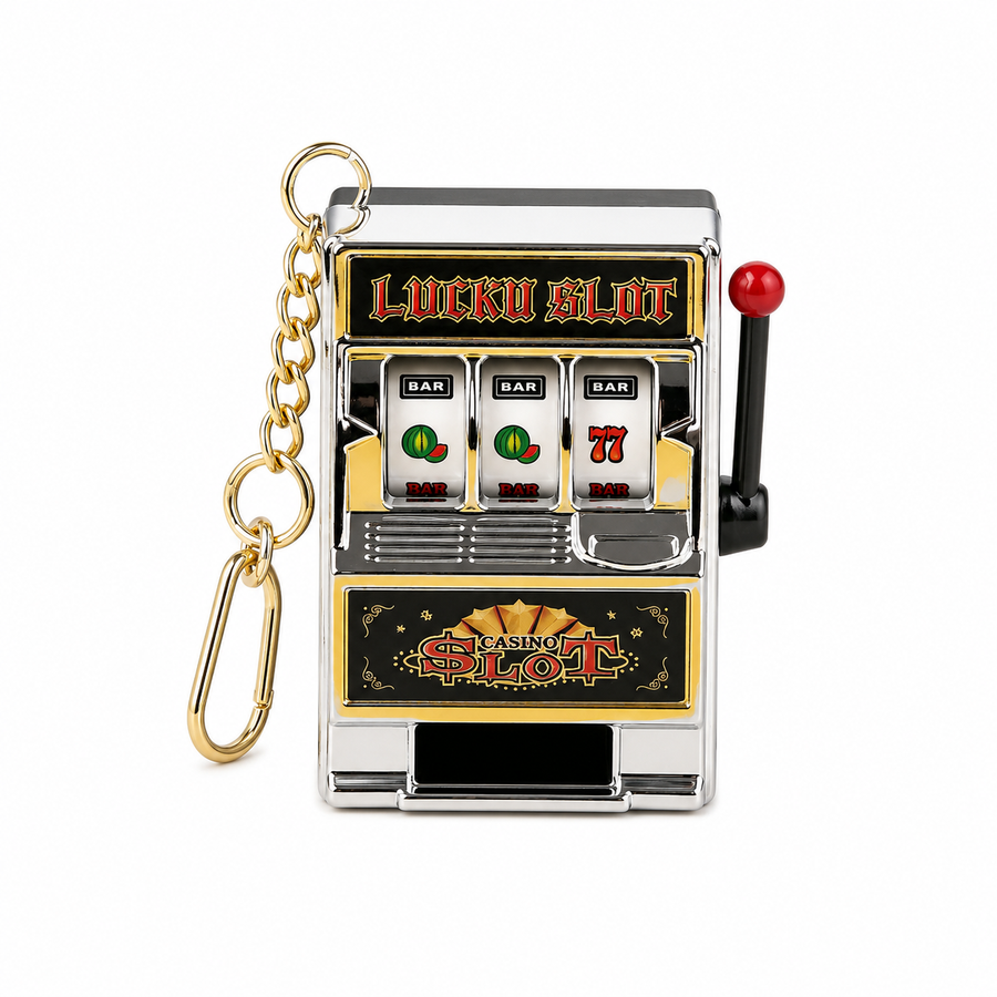 Mini Lucky Slot Machine Keychain Charm