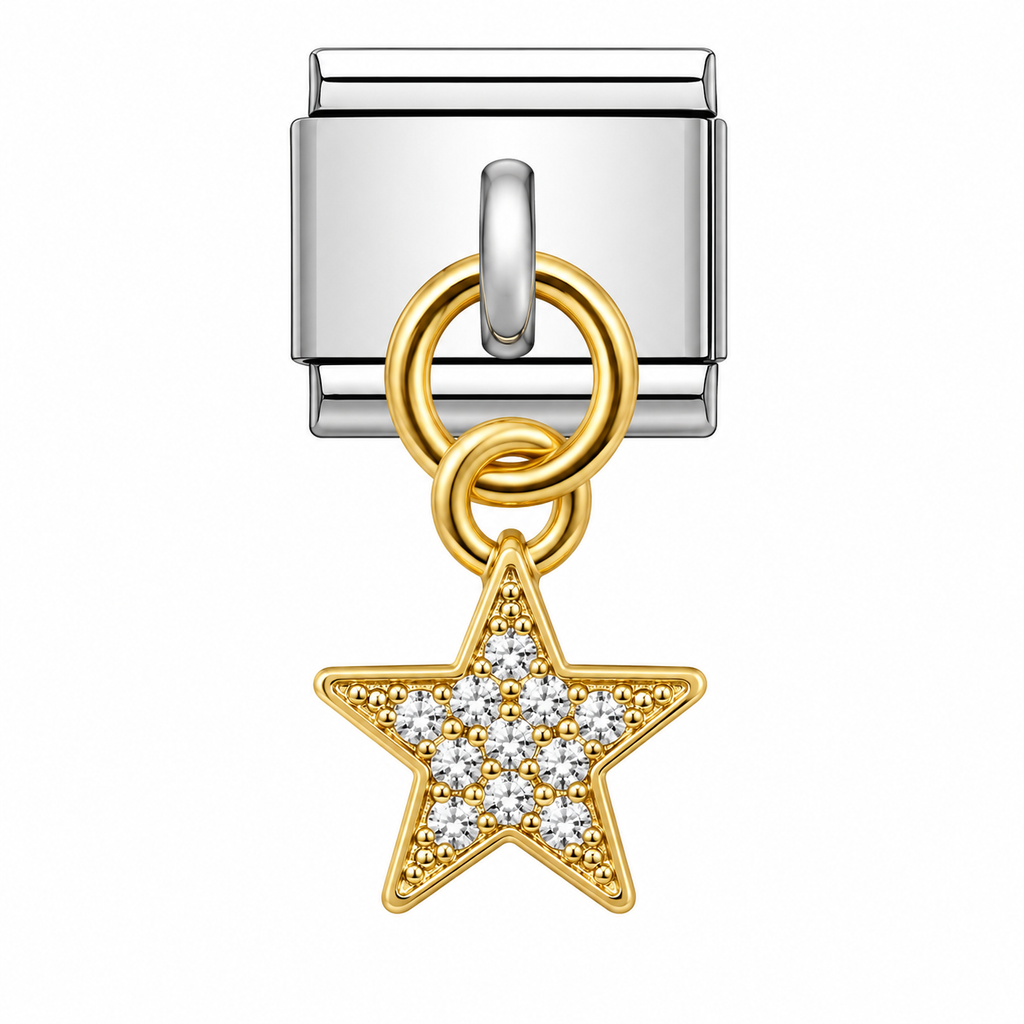 Zirconia Star Gold Charm