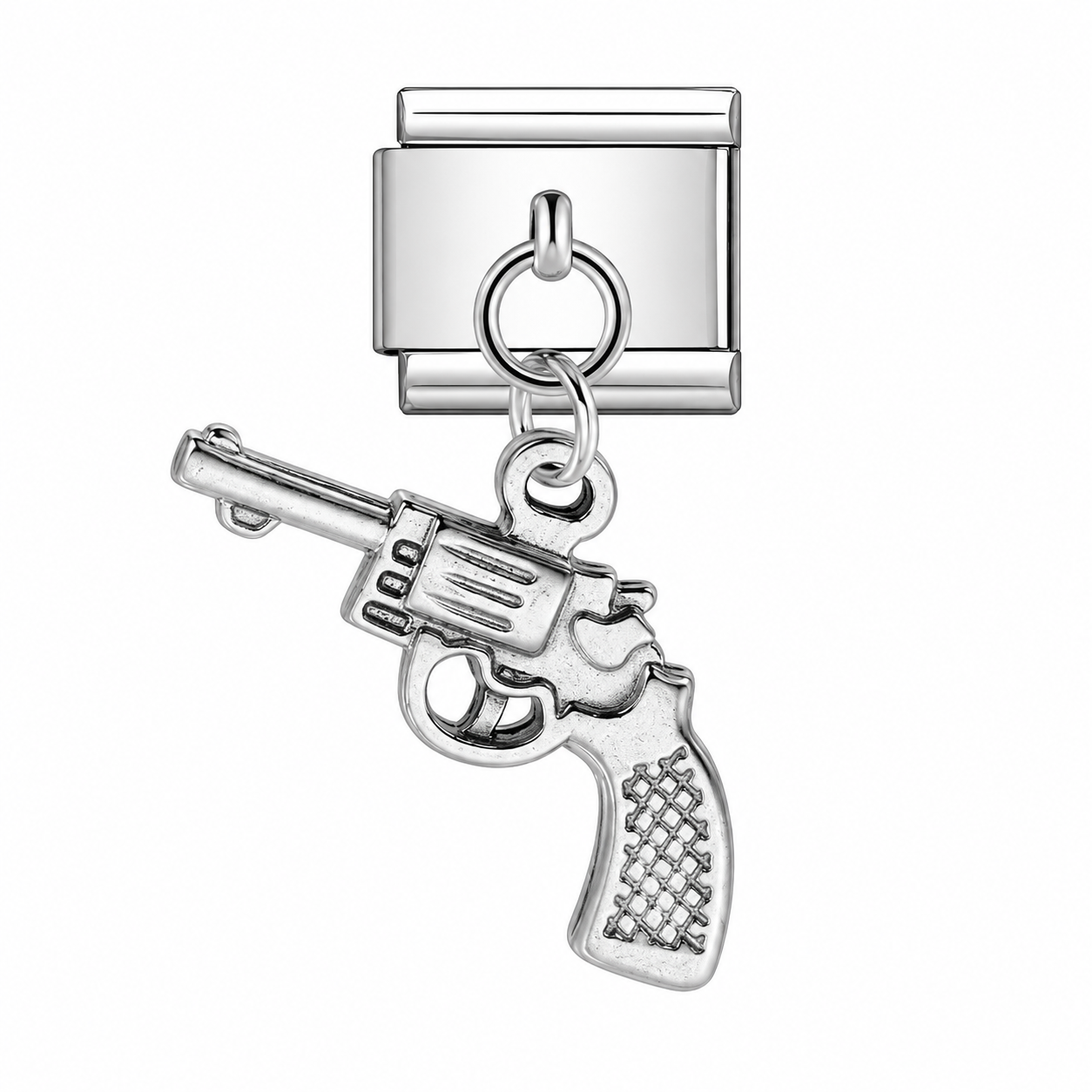 Revolver silver charm
