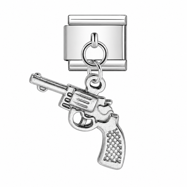 Revolver silver charm